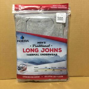 INDERA MILLS グレー M 灰色 サーマル 長袖Tシャツ インデラミルズ LONG JOHNS カットソー ロンT 防寒 肌着 インナー ヒート 無地★