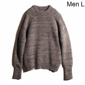 B9755P　▼S.E.H KELLY エスイーエイチケリー▼　WELSH LAMBSWOOL CREWNECK ウールニット ブラウン グレー ミックス L 秋冬 rb mks