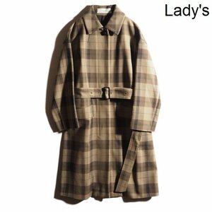 x5547P VCYCLASsi Class V wool cotton belt attaching coat khaki beige check 34 / The Secret closet autumn winter rb