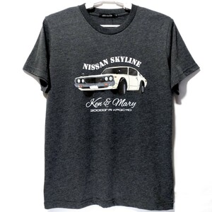 特価/未使用【サイズ=M】NISSAN/SKYLINE 2000GT-R/KPGC110/ニッサン/ケンとメリー/スカイライン/半袖/Tシャツ/胸囲=88~96cm/charcoal