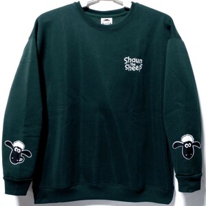 特価/未使用【サイズ=3L(2XL)】Shaun the Sheep/ひつじのショーン/レディス/裏起毛/スウェット/トレーナー/胸囲=100~108cm/green