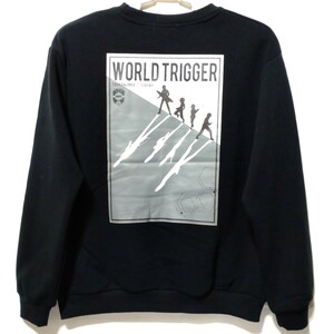 特価/未使用【サイズ=M】WOLD TRIGGER/ワールドトリガー/メンズ/裏起毛/スウェット/トレーナー/胸囲=88～96cm/black②