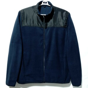 特価/未使用【サイズ=L】メンズ/ナイロン×マイクロフリース/フルジップ/ジャケット/胸囲=96～104cm/navy×black