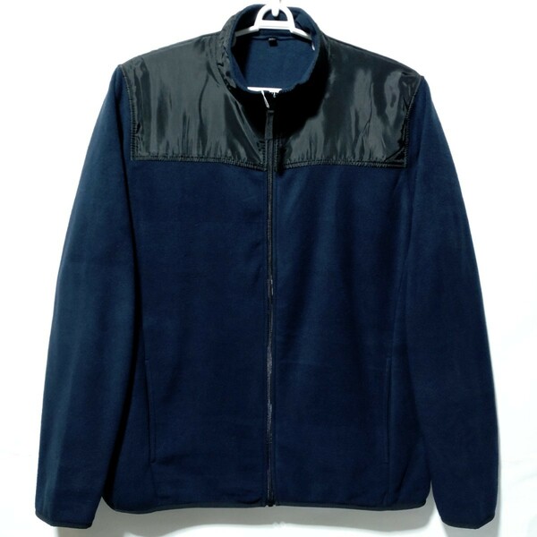 特価/未使用【サイズ=L】メンズ/ナイロン×マイクロフリース/フルジップ/ジャケット/胸囲=96～104cm/navy×black