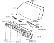 ★廃盤品★トヨタ 純正品 MR2 SW20 ウインドシールドガラス ダムキット windshield Outside molding dam kit_画像2