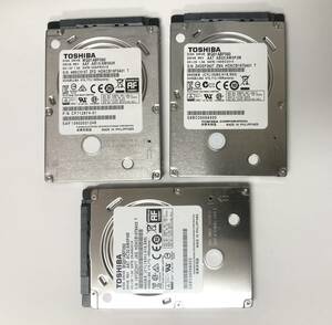 動作確認済み ★7mm★　東芝 2.5インチSATA 500GBx3枚 セット 5400 RPM ハードディスク Toshiba HDD 『500GBx3=1500GB』・正常品 .