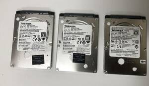 7200 RPM 動作確認済み ★7mm★　東芝 2.5インチSATA 500GBx3枚 セット 7200 RPM ハードディスク Toshiba ..『500GBx3=1500GB』・正常品 