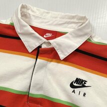 NIKE ナイキ RUGBY PRO GELL ラガーシャツ 2XL オレンジ ホワイト 白 長袖ポロシャツ ラグビーシャツ ボーダー_画像3