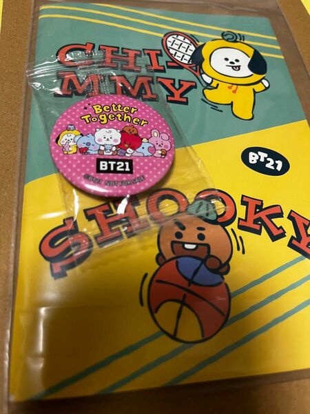 くら寿司　BT21 缶バッジ　ノート　CHIMMY SHOOKY