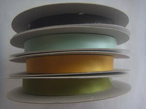 【新品即決】シルク両面サテンリボンテープ4色4反セット・S-13　装飾・付属品・アパレル資材
