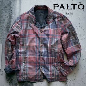 美品　PALTO リバーシブル　ナイロン　コーチジャケット　チェック　ブルゾン