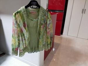 rosa ensemble sia- jacket & summer knitted 42 green 