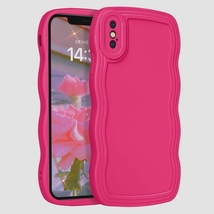 送料無料★GUAGUA iPhone X/XS ケース tpu ウェーブ ソフト バンパー ワイヤレス充電対応(ホトピンク)_画像1