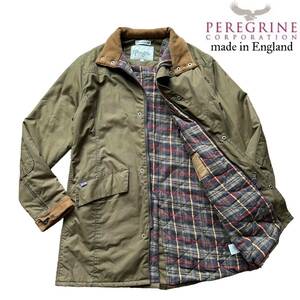 美品！英国製【PEREGRINE】オイルド　ハーフコート　中綿　Lサイズ　ブラウン　ペレグリン