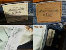 ★アバクロンビー&フィッチ【Abercrombie＆Fitch】デニムパンツ ジーンズ　ジーパン W30 インディゴ　ユーズド加工_画像4