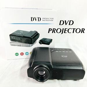 現状品販売 PROJECTOR LEDプロジェクター USB DVD 小型 家庭用 ホームシアター ブラック 箱付き【OTNA-475】