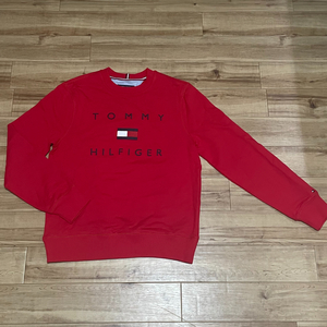 ラスト1 【2XL】 TOMMY HILFIGER トミーヒルフィガー クルーネック トレーナー USA正規品 コットン100％ 長袖 フラッグロゴ 刺繍 赤