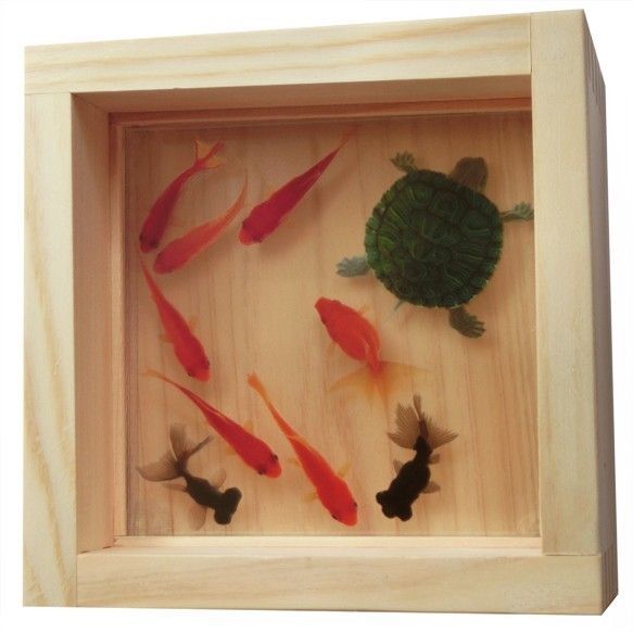 金魚 アート 寿 プレゼント 樹脂金魚 還暦 結婚 誕生日 置物 亀 かめ 爬虫類 フィギュア ウーパールーパー