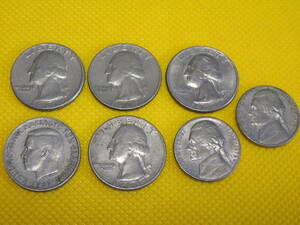 【珍品】アメリカ　古銭　クォーター　リバティーコイン 記念コイン　ワシントン大統領　1966　1967　1974色々まとめて