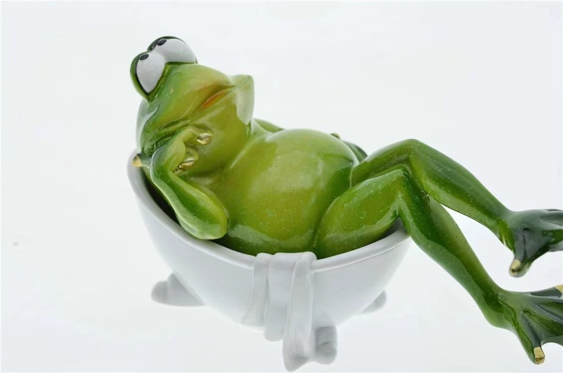 L101★Figurine de grenouille en résine, ornement d'intérieur, décoration Unique et mignonne, produits divers, accessoire de Figurine D, œuvres faites à la main, intérieur, marchandises diverses, ornement, objet