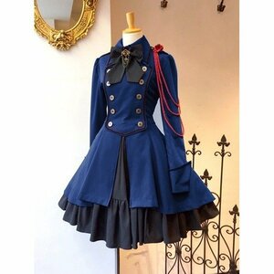 ZPT233* large size 5L~6L Gothic and Lolita dress One-piece gothic roli.ta Event party costume play clothes blue 