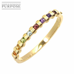 マルチストーン バングル 16.5cm K18 YG イエローゴールド 750 ブレスレット Multi Stone Bangle Bracelet 90205609