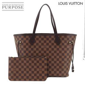 未使用 展示品 ルイ ヴィトン LOUIS VUITTON ダミエ ネヴァーフル MM トート バッグ エベヌ スリーズ N41358 ゴールド 金具 90209472