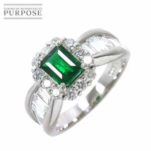 リング 12号 エメラルド 0.88ct ダイヤ 1.04ct Pt プラチナ 指輪 Emerald Ring【ソーティング付き】 90205693