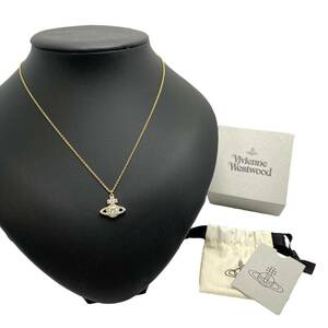  Vivienne Westwood o-vu clear Stone Gold necklace beautiful goods 