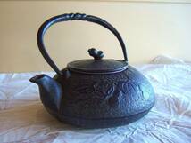 急須 南部鉄瓶 瓢箪 ひょうたん意匠 刻印あり 茶漉し付き 鉄瓶 iron teapot 鉄の急須 vintage 検/堀井和子 クウネル 伊藤まさこ 天然生活_画像1