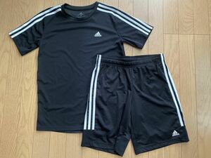 ★adidas AEROREADY 半袖上下セット 160 黒★