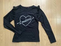 ★Lovetoxic 長袖カットソー ロングTシャツ L(160)黒★_画像1