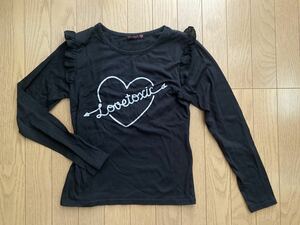 ★Lovetoxic 長袖カットソー ロングTシャツ L(160)黒★