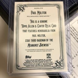 2023 Topps Allen & Ginter Paul Molitor Bat Relic #AGRA-PM-Brewersの画像3
