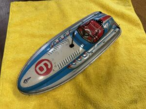  that time thing Y Yonezawa made in Japan race boat silver k.-n tin plate product secondhand goods 