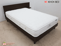 ◆展示品◆ 日本ベッド NIHON BED シルキーポケット ウール入り レギュラー/CARRANO カラーノ セミダブルベッド ナイトテーブル付 30万_画像3