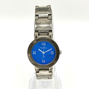 【電池切れ】Fossil フォッシル クォーツ腕時計 ES-8762 青文字盤 ラウンド ケース幅:2.4 腕回り:16