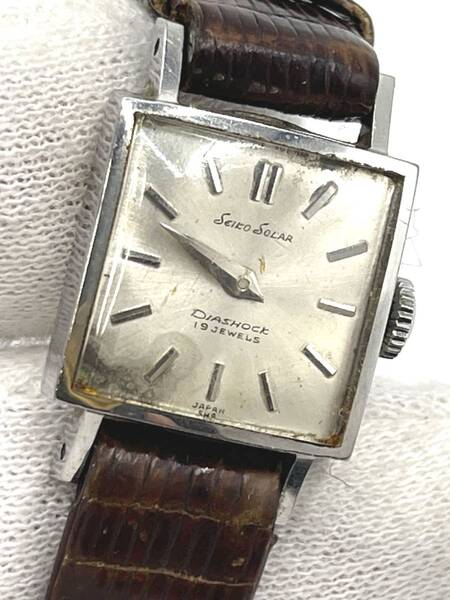 【稼働〇】SEIKO セイコー ソーラー 19石 手巻き腕時計 シルバー