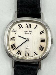 【電池切れ】SEIKO セイコー クォーツ 腕時計 シルバー文字盤 スクエア レザーベルト レディース 2320-5660