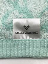 MARIO VALENTINO マリオヴァレンチノ タオルハンカチ ハンドタオル ライトグリーン系 植物柄 リーフ柄 綿 コットン100％ W35 H35_画像6