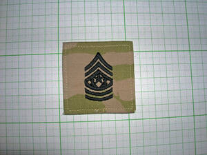 特価SALE！U.S.Army chevron rank w/hook(Army 3-Color OCP) Command Sergeant Major 最上級曹長OCP裏ベルクロ付階級章(Vanguard) 在庫限り