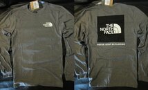 本物正規◆ノースフェイス◆長袖Tシャツ BOX NSE ボックス ロゴ■S■グレー/黒■新品/GVD/アメリカ限定_画像1