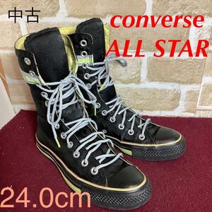 【売り切り!送料無料!】A-10 converse ALL STAR! レースアップブーツ! 24.0cm!黒!チャックテイラー!ハイカットスニーカー!珍しい!中古!