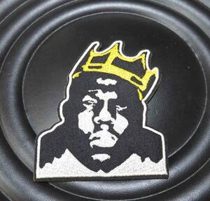 王冠◆新品ノトーリアスThe Notorious B.I.G） ビギー（Biggie）　ビッグ（BIG)　ラップ　ラッパー　ヒッポホップ　刺繍ワッペン（パッチ）