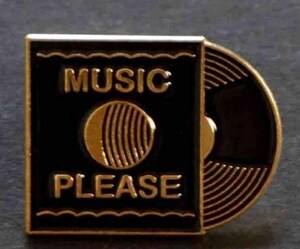 LPアルバム■新品『MUSIC PLEASE』音楽 CD 　レコード　MUSIC■金属ピンバッジ バッチ■おしゃれ ファッション ■激渋