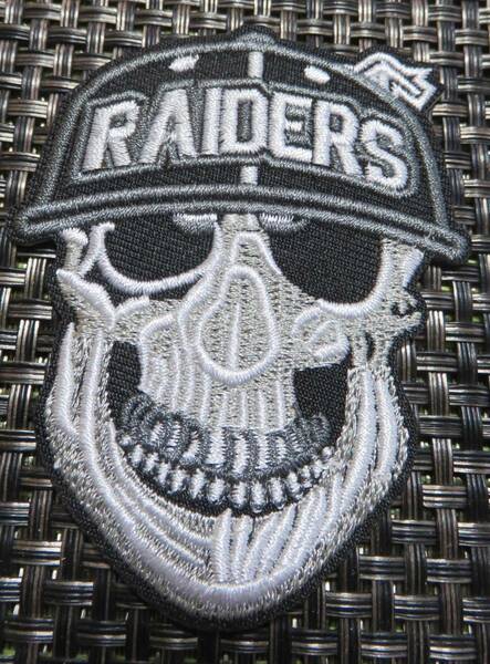 帽子骸骨RD◆激渋 NFLラスベガス・レイダース Las Vegas Raiders　ガイコツ　サポーターズ　刺繍ワッペン■アメリカ　アメフト◆ミリタリー