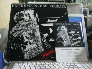 EXTREME NOISE TERROR エクストリームノイズテラー / PHONOPHOBIA U.K.(仏press)LP チラシ付 Raw Noise Napalm Death Disgust FilthKICK