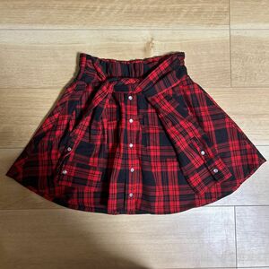 lovetoxic ラブトキシック☆スカートパンツ　チェック　赤　140センチ　子供服　子ども服　女の子