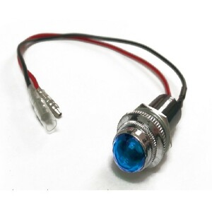 ブルー 16φ パイロットランプ LED バルブ 1個 汎用 12V 24V ダイヤカット ナンバー フレーム 枠 クリア デコトラ 16mm インジ ケーター