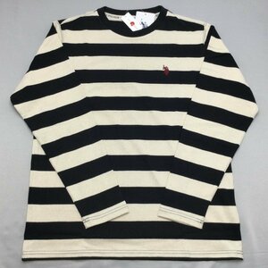 【送料無料】【新品】US.POLO.ASSN メンズ長袖Tシャツ（日本製 コットン100％） 　　M 　　ブラック＊キナリ★23208